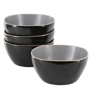 Hometrends Soho Lounge 4 Piece 6 Inch Stoneware Bowl Set in Grey - 1 of 4