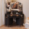 Makeup Vanity with 3 Way Mirror and Light,48" Vanity Desk with 3 Drawers,2 Cabinets & Shelf - 2 of 4