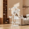 81.1 Inch Large Cat Tree Tower  with 13 Scratching Posts, 2 Perches, 2 Caves, Basket, Hammock, Pompoms - Multi-Level Plush Cat Condo for Indoor Cats - 4 of 4
