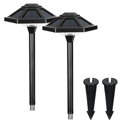 Gigalumi Aluminum Alloy Solar LED  Landscape Light, Waterproof Warm White Pathway Light, 2-Pack