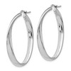 Black Bow Jewelry 4mm Polished Oval Twist Hoop Earrings in Silver, 35mm(1 3/8 in) - 2 of 4