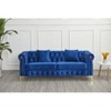 3 Piece Living Room Set, Mid-Century Style Sofa,Button Tufted Armchair Loveseat Couch with Square Pillows and Nailhead Trim for Living Room - 4 of 4