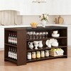 Gulches 55" Kitchen Island with Storage, Farmhouse 5-Tier Stationary Island Table with 5 Shelves, Wood Coffee Bar Table Storage Cabinet - 2 of 4