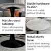 Sapphtopaz Modern Round Dining Table with Black Tapered Pedestal Base Coffee Table with Faux Marble Finish Kitchen Table for Living Room, Gray - 2 of 4