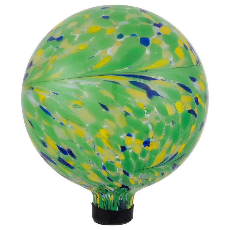 Northlight Hand Painted Swirled Outdoor Patio Garden Gazing Ball - 10" - Yellow and Green, 3 of 7