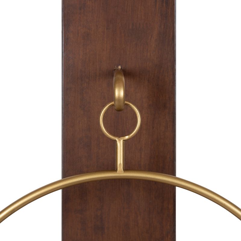 Kate and Laurel Maxfield Wood and Metal Wall Sconce, 6 of 10