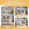 47" Dog Furniture Crate, Large Furniture Style Dog Crate w/ 2 Storage Draws & Removable Divider & Triple Door Design - 3 of 4