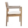 Lyngins 2-Pack Acacia Wood Patio Accent Chair, Teak-Look Finish Outdoor Dining Chair, Beige Rope + 2" Cushion, All-Weather Patio Furniture for Garden - 4 of 4