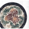Earth Rugs Pinecone Jute Coaster – 5"x5" Nature-Inspired Square with Woodland Print and Rustic Braided Texture - 2 of 3