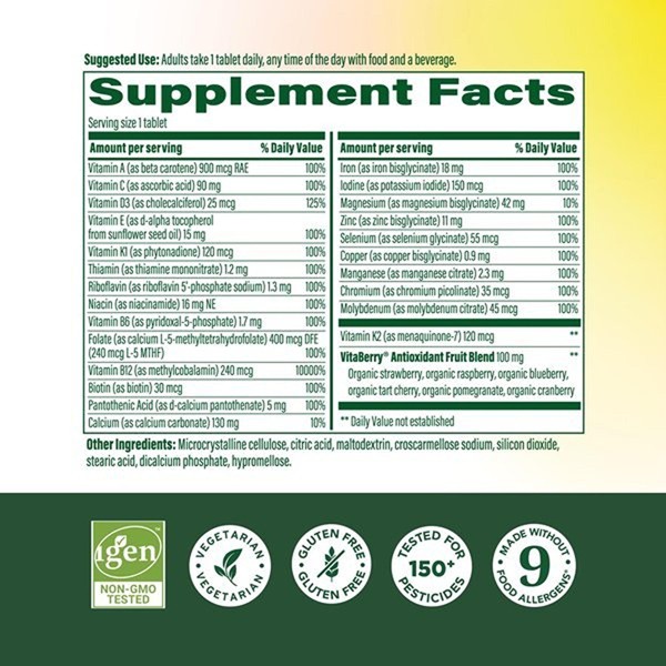 MegaFood Multivitamínico metilado de cuerpo completo para mujer - Multivitamínico para mujer con glicinato de magnesio, vitaminas B12 - 90 tabletas (90 porciones) 3