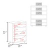 Vynxaria Modern Shoe Rack, 3-Door, 3-Shelf, White/Natural Oak, H 35.4" x W 27.8" x D 12.9" - 4 of 4