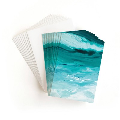 20ct Blank Cards Emerald Waves