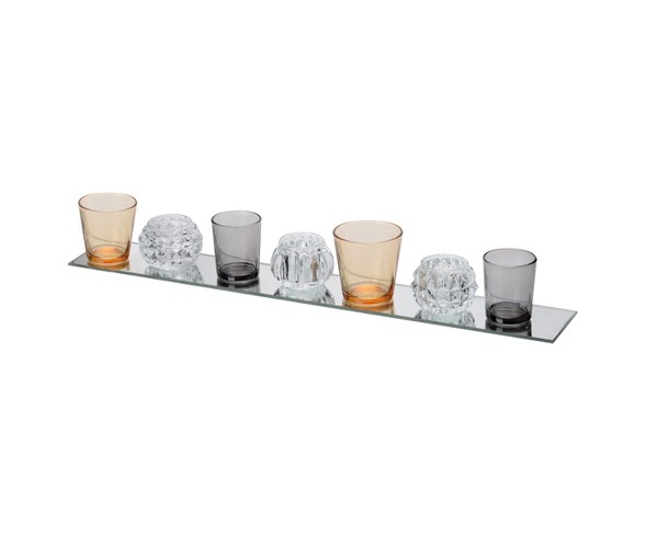 Imogen 7-Votive Candle Plate Lavender & Champagne - A&B Home&#174;