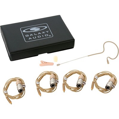 Galaxy Audio ESM4 Single-Ear Headset Mic With 4 Gen 1 cW Audio Technica Connector Cables, Windscreen, Clip and Case