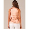 INSPIRE CHIC Women's Elegant Satin Sleeveless Bow Tie Mock Neck Solid Work Blouse - 4 of 4