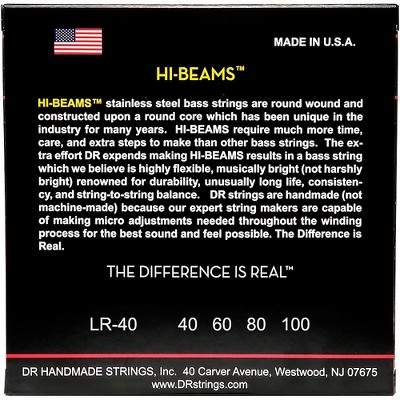 DR Hi-Beams Stainless Steel Light Gauge Bass Guitar Strings