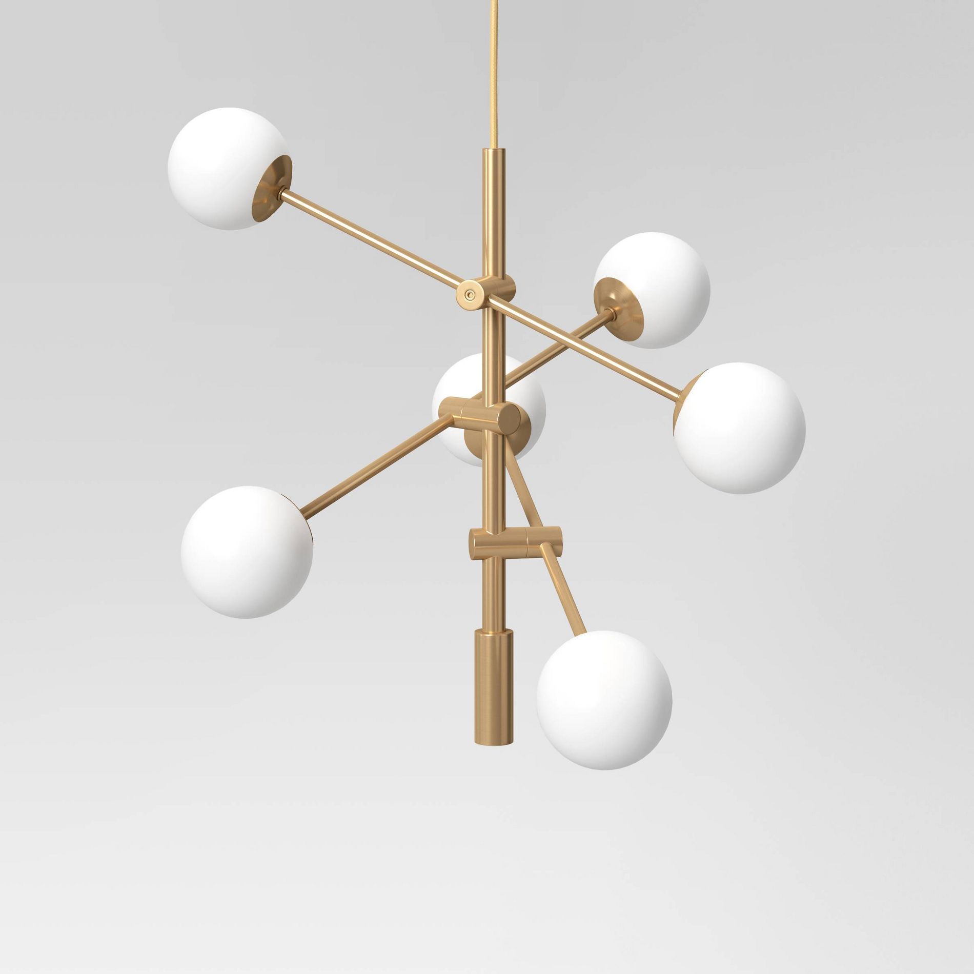 Frosted Glass Geneva Globe Chandelier Brass (Includes LED Light bulb) - Threshold™: Adjustable Height, ETL Listed