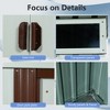 6ft x 5ft Outdoor Metal Storage Shed with Window Lockable Sliding Doors Floor Frame Tool Storage House - 4 of 4