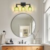 DAKAFUL Vintage Bathroom Vanity Light,2/3/4-Light E26 Base Vanity Fixture With Patterned Glass Shade&Iron Frame, Wall Sconce Over Mirror - 3 of 4