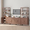 COUCHETA 71Inch Farmhouse Bookcase with Adjustable Shelves and Storage Cabinet, X-Frame Design, Brown - 2 of 4
