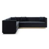 Luxurious 100.8 Velvet Upholstered L-Shaped Corner Sectional Sofa with Vertical Channel Tufting, Gold Base, and 4 Pillows - 3 of 4