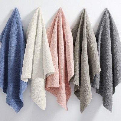 Cream Diamond Quilted Reversible Microfiber Throw