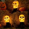 Joyfy 3 Pcs Skeleton Lightup Skull Stakes for Halloween Outdoor Decorations, Pathway Makers for Halloween Party, Lawn Props, Halloween Yard Decor - 4 of 4