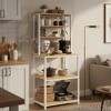 VASAGLE Coffee Bar, Bakers Rack for Kitchen with Storage, 6-Tier Kitchen Shelves with 6 Hooks, Microwave Stand, Industrial - 2 of 4