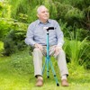 Gymax Folding Walking Cane W/ Seat 2-in-1 Multifunctional Walking Stick & Chair Cane W/ LED Light Ergonomic Seat for the Elderly Black/Brown/Blue - 3 of 4