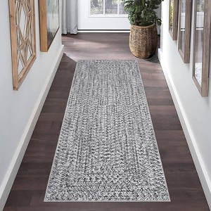 COZONY Washable Modern Area Rug Runner with Non-Slip Backing, Low Pile Braided Print Accent Carpet Mat for Living Room and Bedroom - 1 of 4