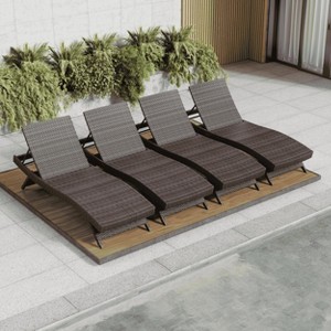 Nestl Chaise Lounge Chair Outdoor Set, Wicker Patio Lounge Chair, Outdoor Lounge Chair with Reclining Backrest - 1 of 4