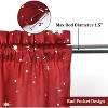 Red Velvet Christmas Kitchen Curtains Set of 1/2 - Thermal Insulated Snowflake Floral Cafe Curtains for Window, Room Darkening Short Curtains - 3 of 4