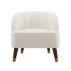CAVINAS Velvet Fabric Accent Chair with Mid-Height Backrest,Modern Upholstered Barrel Living Room Chairs,Reading Chairs for Living Room - 2 of 4