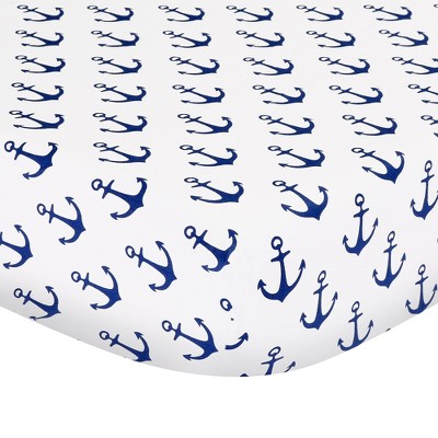 navy blue fitted crib sheet