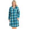 Collections Etc Ladies Long Sleeve Plaid Flannel Nightshirt - 4 of 4