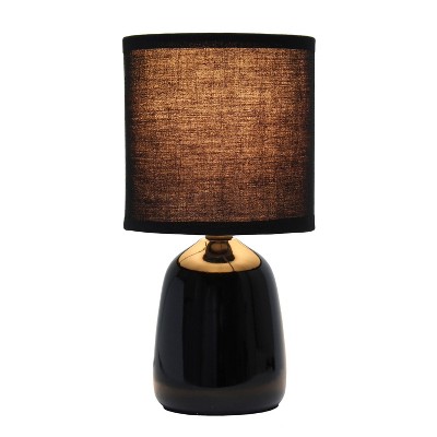 10.04" Black Ceramic Nightstand Lamp with Barrel Shade