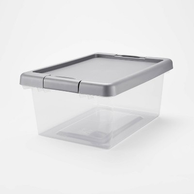Small Stackable Bin Front Opening Clear Plastic - Brightroom™