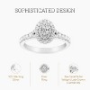 GILDED 3/4 CTTW Lab Grown Diamond Square Engagement Ring in Sterling Silver, Size 7 - 2 of 4