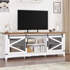 Garvee Farmhouse TV Stand 75 Inch Entertainment Center White TV Console with Sliding Barn Door and Adjustable Shelf for Living Room Bedroom - 4 of 4