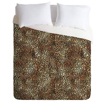 Schatzi Brown Leopard Comforter Set Tan