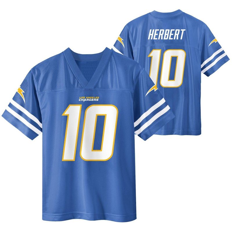 NFL Los Angeles Chargers Boys' Short Sleeve Herbert Jersey, 1 of 4