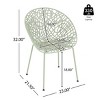 Set of 2 Outdoor Dining Chairs with Iron and Plastic Frame,Modern Patio Chairs for Backyard or Deck,Weather Resistant Chair Set-Koiai - 4 of 4