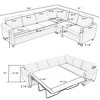 6-Seater L-Shaped Sleeper Combined Sofa Bed, Queen Size Pull Out Sectional Couch w/ High-Density Foam, Easy Assembly - 2 of 4
