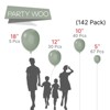 PartyWoo Balloons Dusty Green Matte Sage Boho 18 12 10 5 Inch 142 pcs - 2 of 4