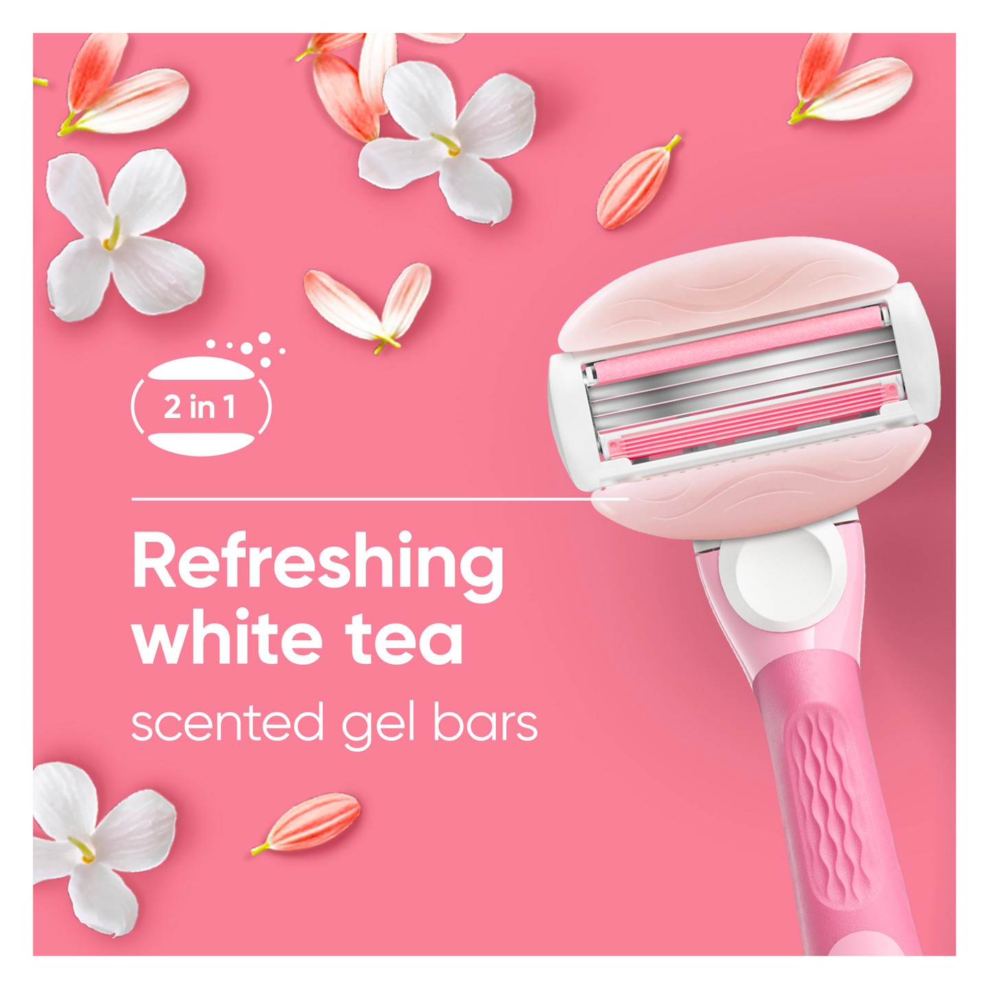 Сменные кассеты для бритвы Venus ComfortGlide White Tea, 4 шт., цвет: Белый — фото 5