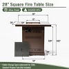 Gulches 28" 50,000 BTU Propane Fire Pit Table, Square Steel Outdoor Fire Table with Hidden 20-Lb Tank Storage, Steel Lid & Volcanic Rocks - 3 of 4