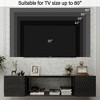 80" MDF Floating TV Wall Mount Stand with High Weight Capacity, Hidden Cable Management, and Large Storage Shelf for Living Room - 3 of 4