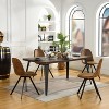 FurnitureR Rectangular Dining Table with Sturdy Thickened Wooden Tabletop and Metal Steel Legs,, Ideal for Home Kitchen Office, Brown - 3 of 4