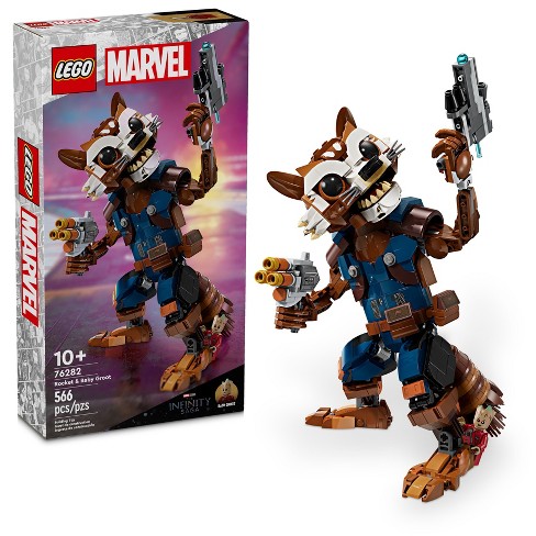 Lego Marvel Rocket & Baby Groot Minifigure Building Toy 76282 : Target