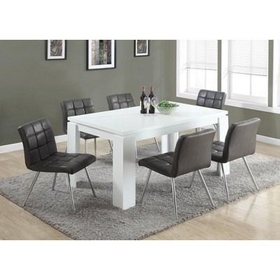Contemporary White Wood 59" Rectangular Dining Table